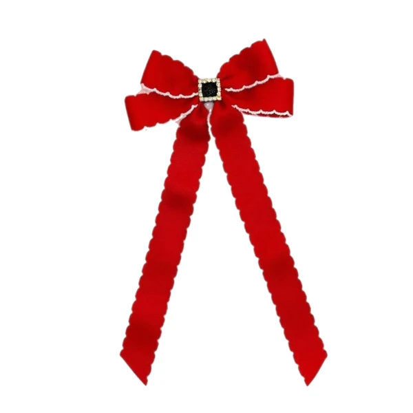 Red Ribbon Buckle Bow