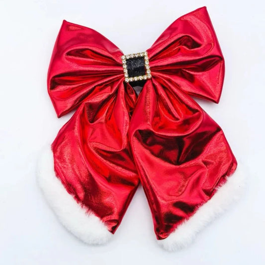 Large Holo Santa Bow