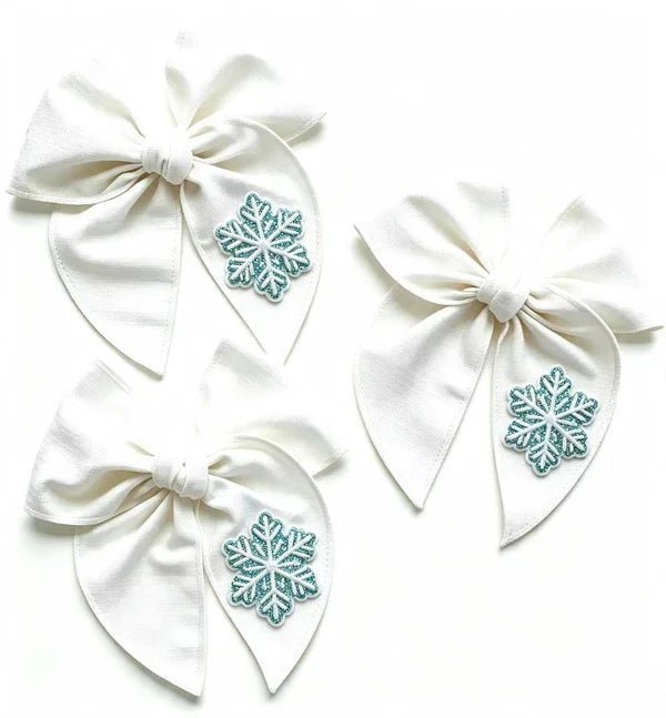 Christmas Linen Patch Bows