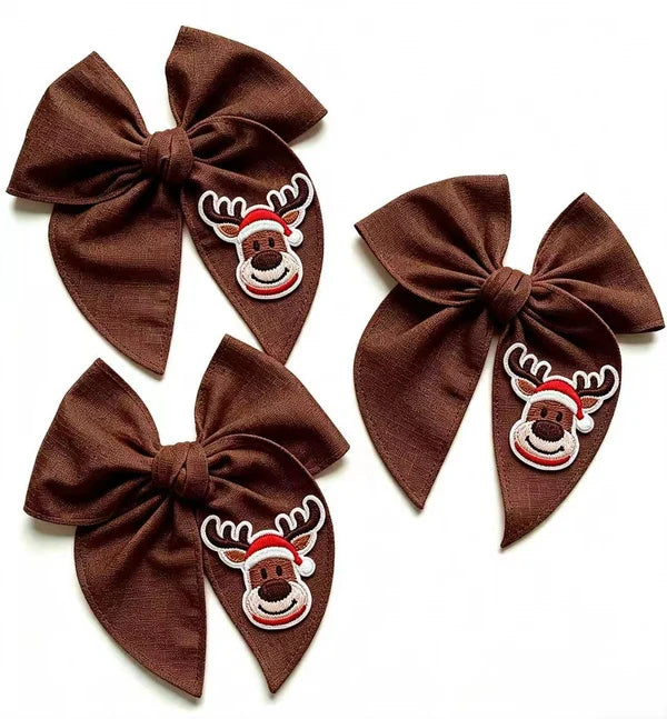 Christmas Linen Patch Bows